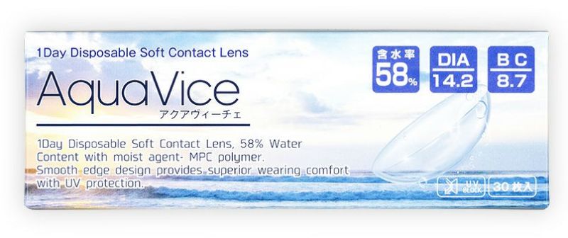 アクアヴィーチェ(AquaVice 1Day)/クリアコンタクトレンズ/30枚入/14.2/8.7/ワンデー/高含水率/UV/58%